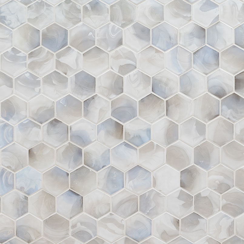 Akoya Pearl 3" Hexagon Mosaic Tile