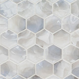 Akoya Pearl 3" Hexagon Mosaic Tile