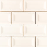 Almond Glossy Inverted Beveled Tile 3x6 Tile