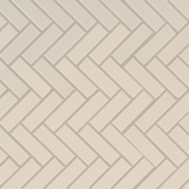 Almond Herringbone Mosaic Tile