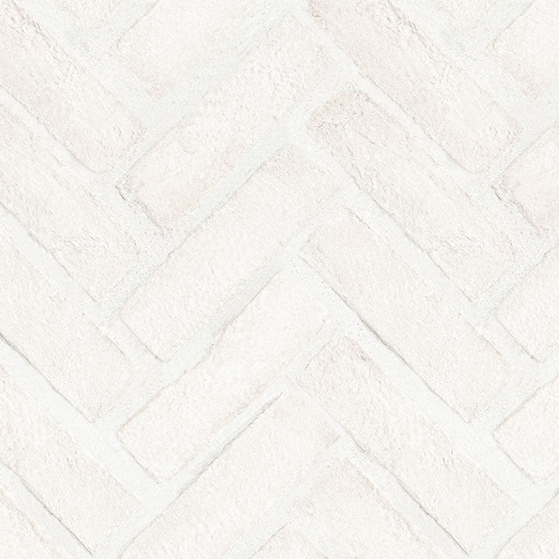 Alpine White Clay Brick Tile  - Herringbone Tile