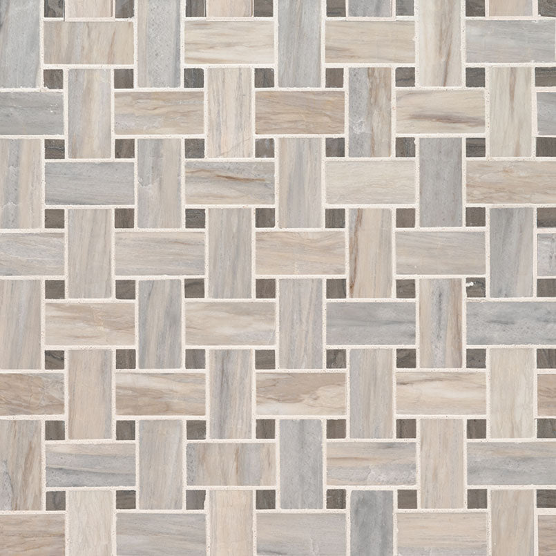 Angora Polished Basketweave Tile