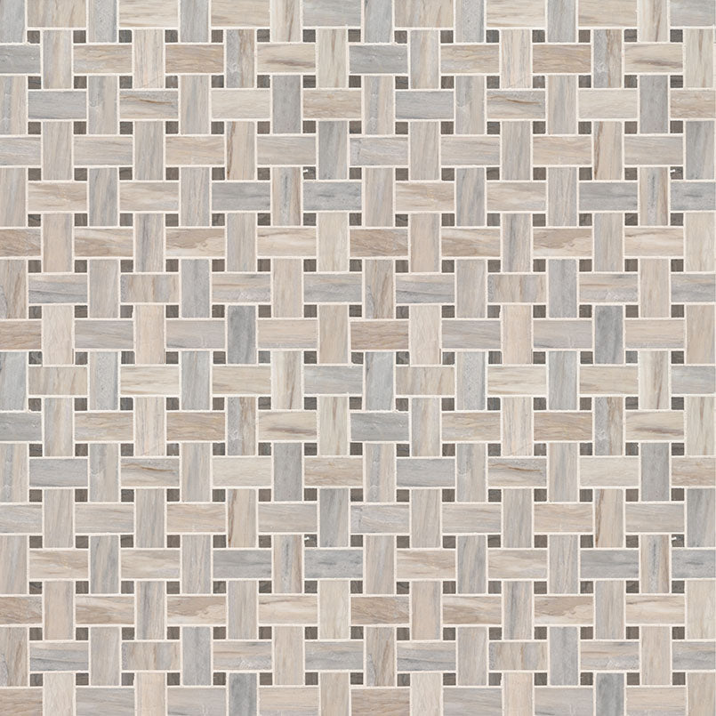 Angora Polished Basketweave Tile