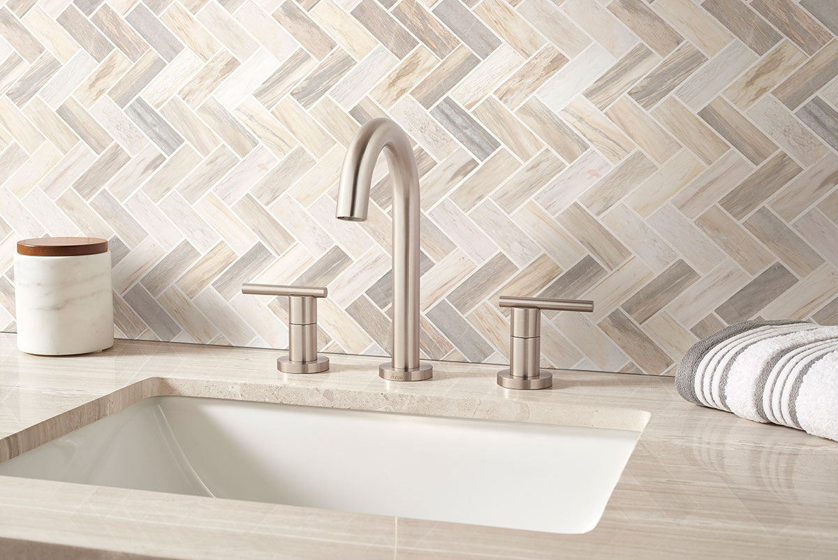 Angora Polished Herringbone Tile