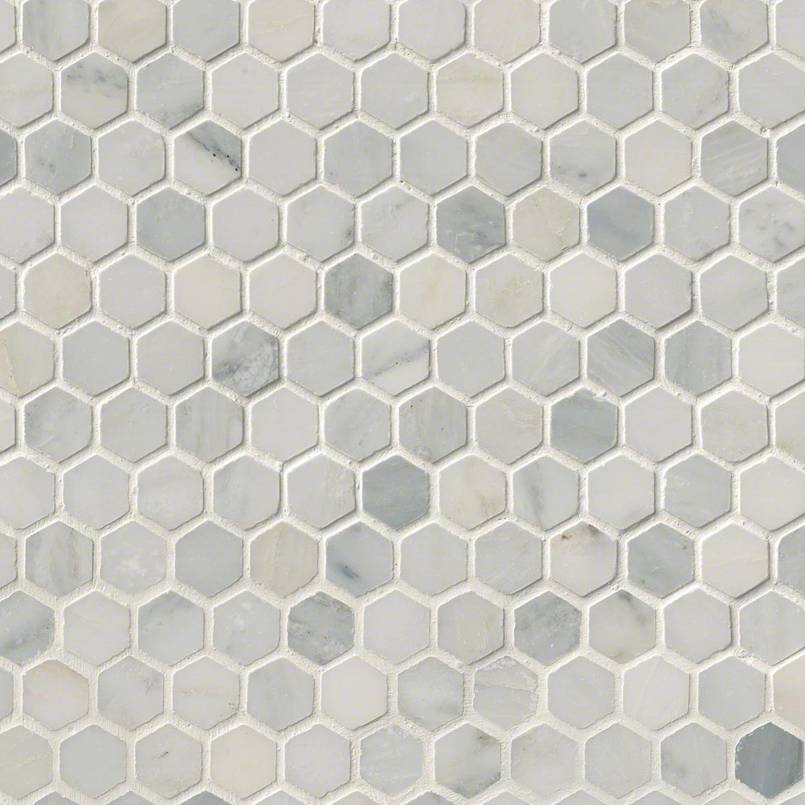 Arabescato Carrara 1” Hexagon Mosaic Tile