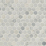 Arabescato Carrara 1” Hexagon Mosaic Tile