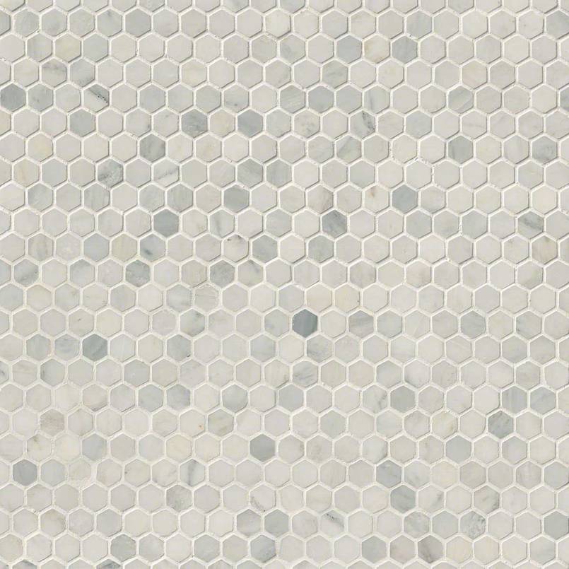 Arabescato Carrara 1” Hexagon Mosaic Tile