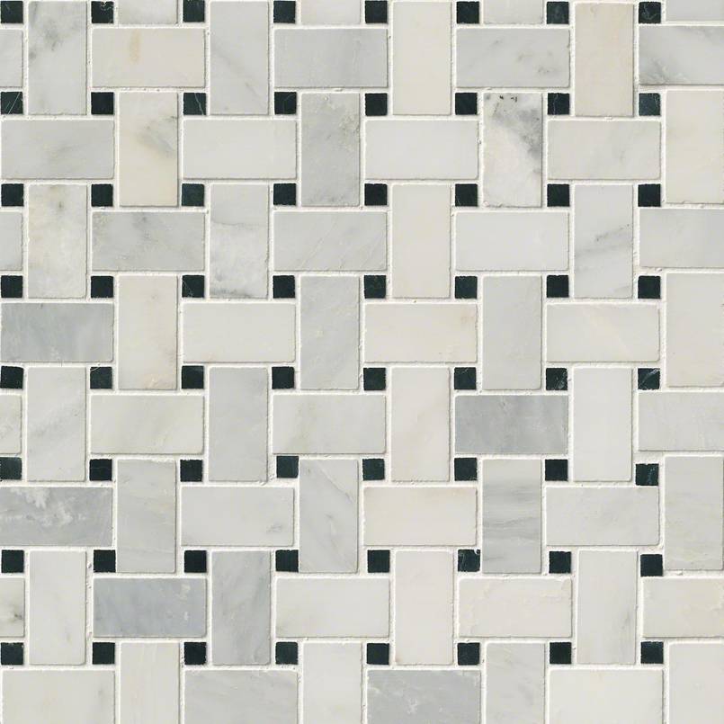 Arabescato Carrara Basketweave Tile