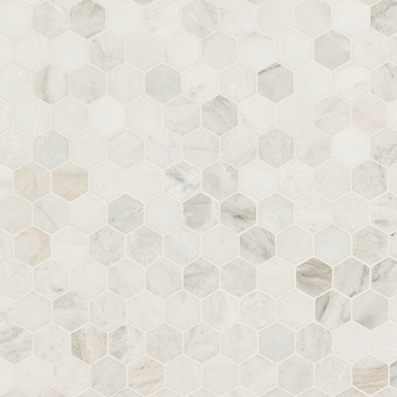 Arabescato Venato White Hexagon Tile