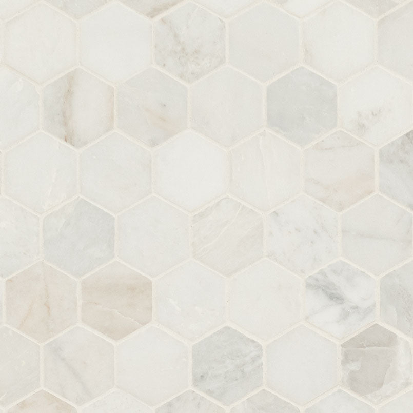 Arabescato Venato White Hexagon Tile