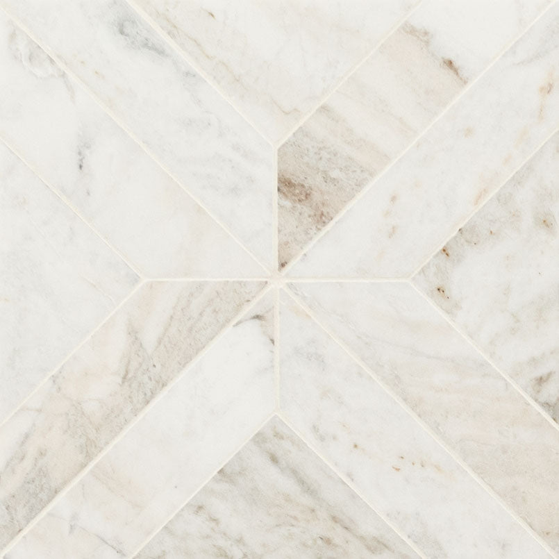 Arabescato Venato White Argyle Tile