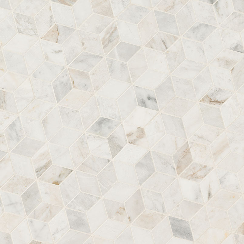 Arabescato Venato White Cube Marble Tile