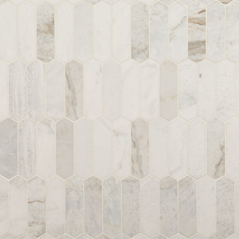 Arabescato Venato White Picket Tile