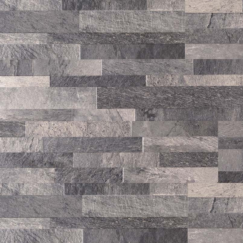 Ardesia Black Stacked Porcelain Tile