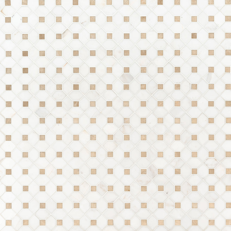 Bianco Dolomite Crema Dotty Pattern Tile