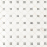 Bianco Dolomite Dotty Pattern Mosaic Tile