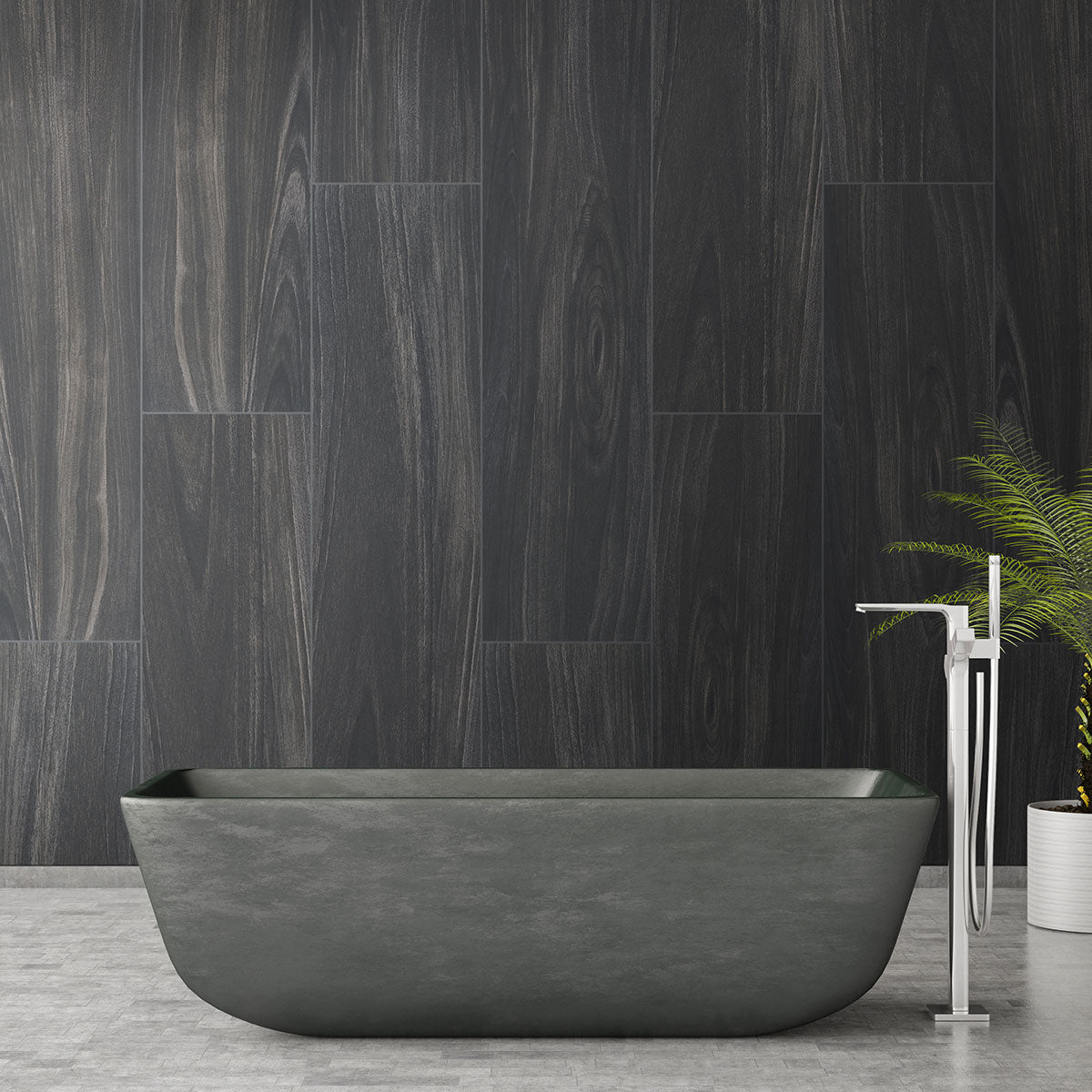 Braxton Midnight Porcelain Wood Tile