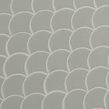 Gray Glossy Fish Scale Pattern Mosaic Tile