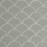 Gray Glossy Fish Scale Pattern Mosaic Tile