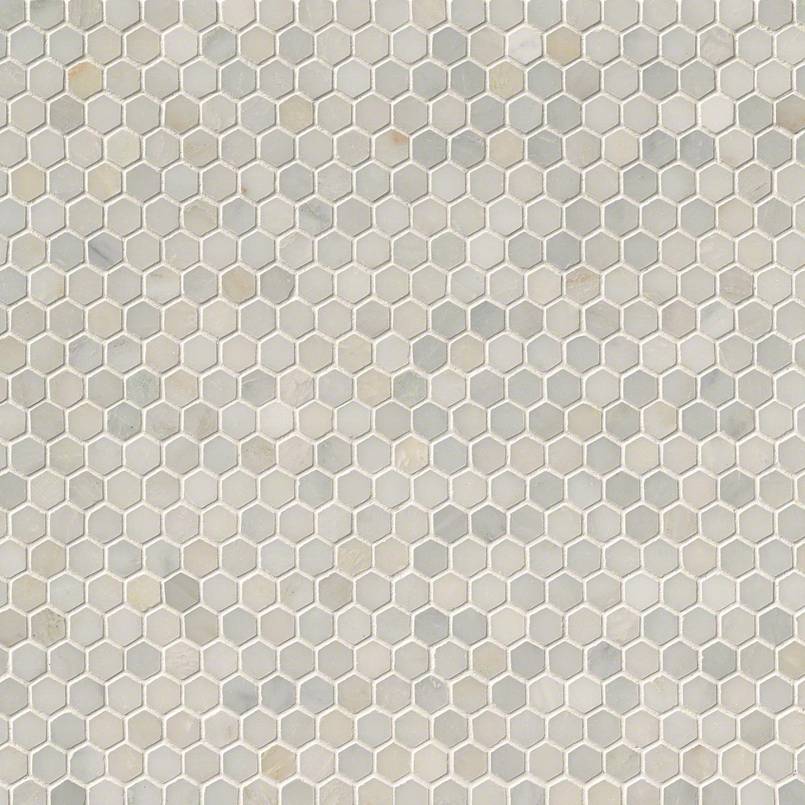 Greecian White 1” Hexagon Mosaic Tile