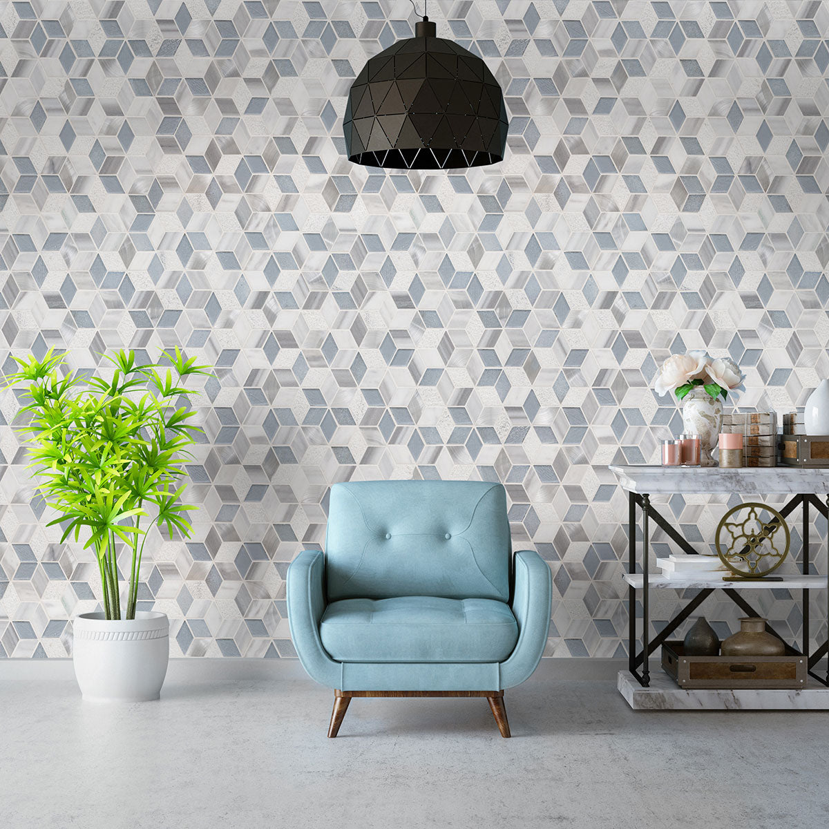 Harlow Cube Pattern Mosaic Tile