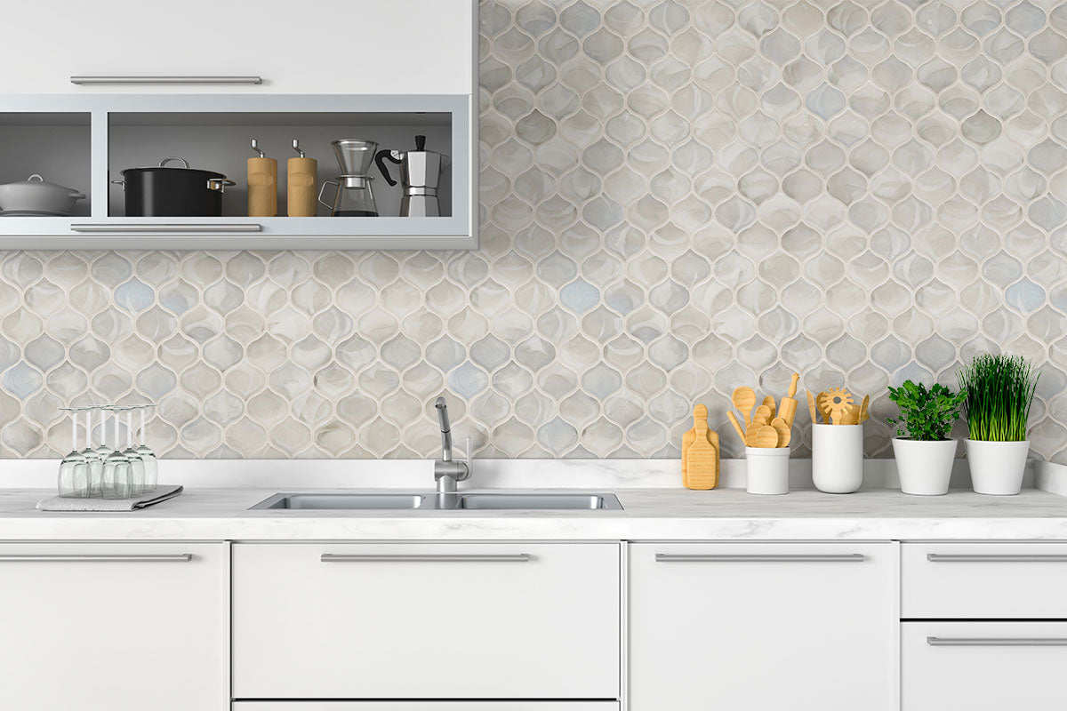 Pearla Arabesque Glass Mosaic Tile