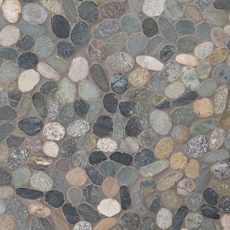 Sliced Rainforest Pebbles Mosaic Tile