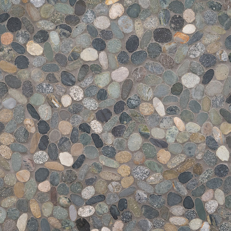 Sliced Rainforest Pebbles Mosaic Tile