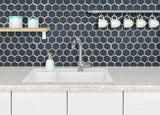 Vague Blue 3" Hexagon Mosaic Tile