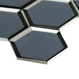 Vague Blue 3" Hexagon Mosaic Tile