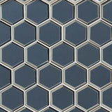 Vague Blue 3" Hexagon Mosaic Tile