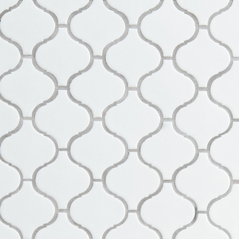 White Glossy Arabesque Tile