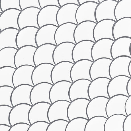 White Glossy Fish Scale Pattern Mosaic Tile