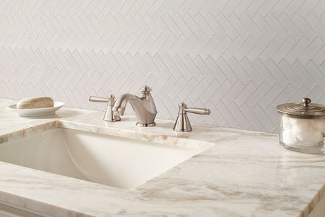 White Herringbone Mosaic Tile