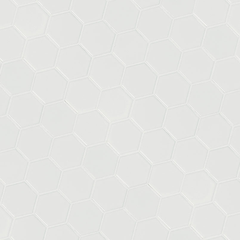 White Matte 2” Hexagon Mosaic Tile