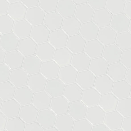 White Matte 2” Hexagon Mosaic Tile